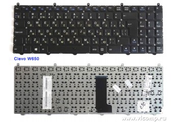Клавиатура для ноутбуков DEXP, DNS, Clevo на платформе W650, W970 (RU)